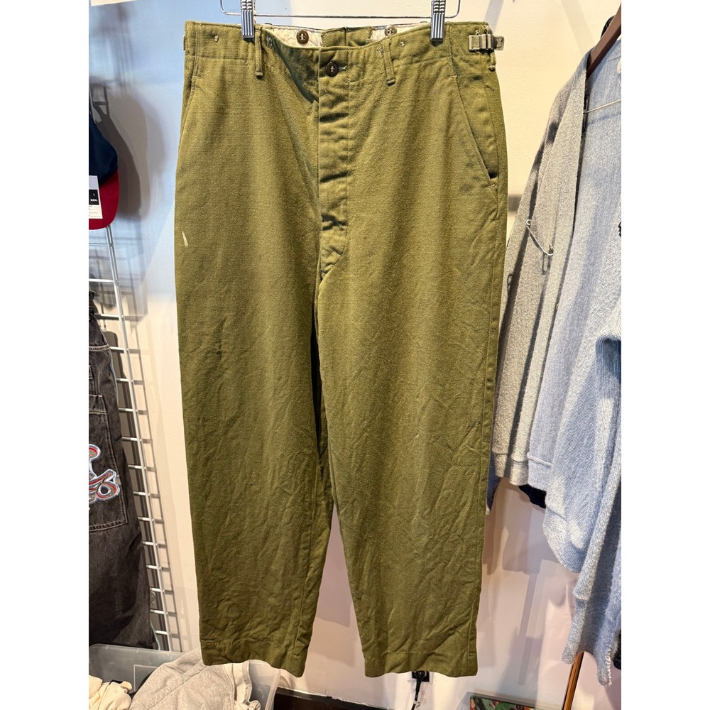 Vintage US Military M-1951 Wool Field Trousers‎ Olive Drab Army Pants 32x31